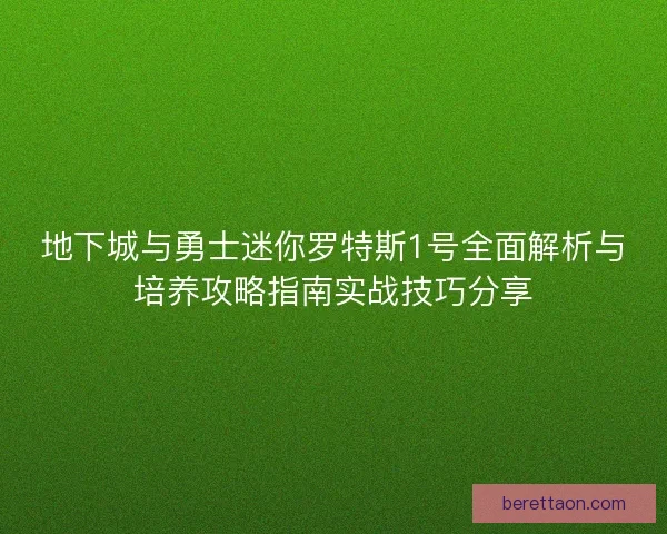 地下城与勇士迷你罗特斯1号全面解析与培养攻略指南实战技巧分享